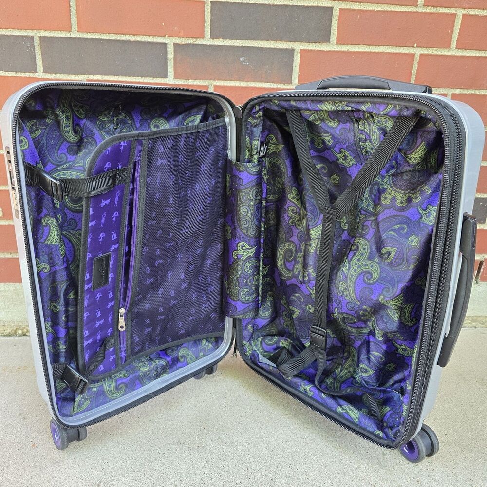 Robert Graham Carry On 20" Spinner Suitcase Gray Purple Pre-owned - Picture 8 of 9
